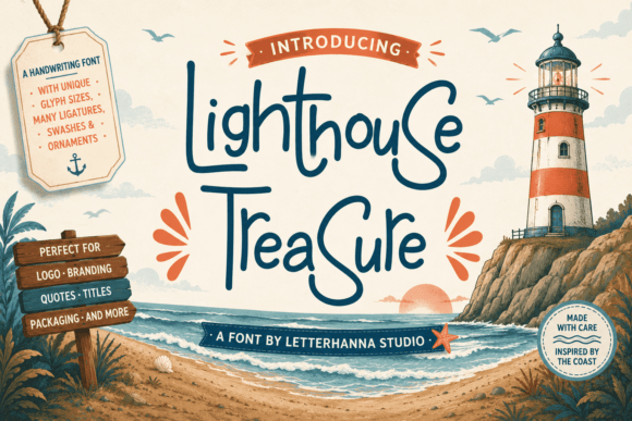 Lighthouse Treasure: A Playful Script Font for Editorial Charm